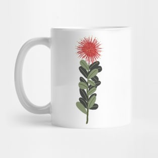Red and Green stylized pohutakava bloom Mug